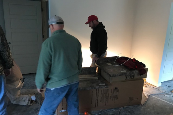 Bankers serving at Habitat for Humanity